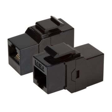 RJ45, Unshielded koppelstuk Cat6, recht 180 graden, Keystone fit, kunststof