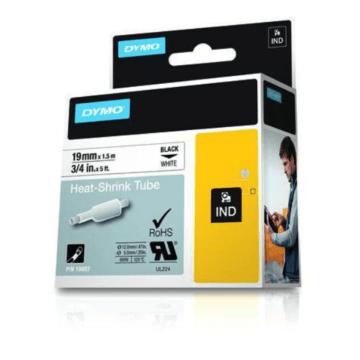 Rhino tape Krimpkous 19mm Wit (tekst zwart) tbv printer 4200/5200/6000