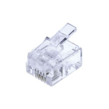 RJ11, Modulair plug, UTP, soepel tbv platte kabel, vpe