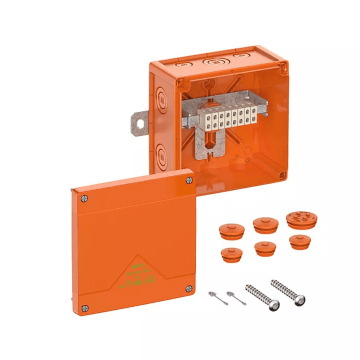 WKE 4, 8x1.5 kwadraat, Functiebehoud verbindingsdoos, L150 x B150 x H85mm, oranje
