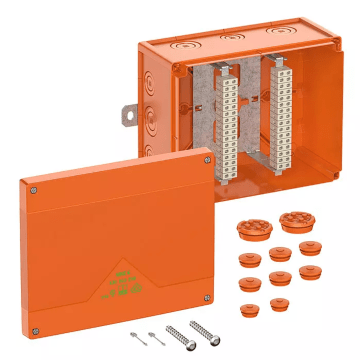 WKE 6, 32x1.5 kwadraat, Functiebehoud verbindingsdoos, L250 x B200 x H120mm, oranje