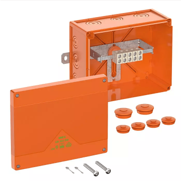 WKE 6, 5x6 kwadraat, Functiebehoud verbindingsdoos, L250 x B200 x H120mm, oranje