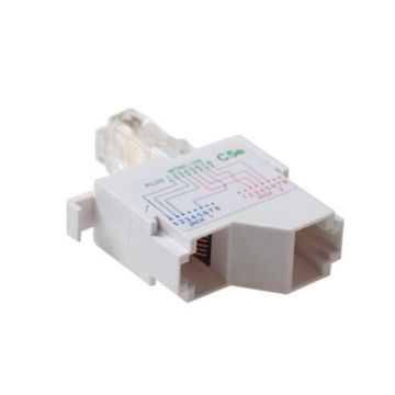 T-Splitter verticaal, RJ45, 1 in 2 uit, 10Mbps, TokenRing, EOL