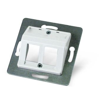 Tera 2v PS outlet (leeg), draagring plus faceplate, RAL9010