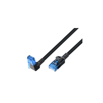 TTL, Patchkabel U/UTP, Cat6A 1x90° RJ45, AWG28, LSOH Slim 3.8mm, zwart, 3.0m