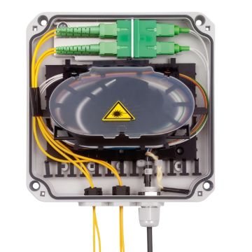 Wandbox ORM3L/4, IP54, tbv 2 SCD/LCQ/12 las, 1x wartel 3.5-6.5, 2x deelbaar invoer 1.8-3mm