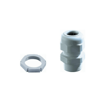 Wartel inclusief Moer, PG21, grijs, geschikt voor kabeldiameter 10-18mm