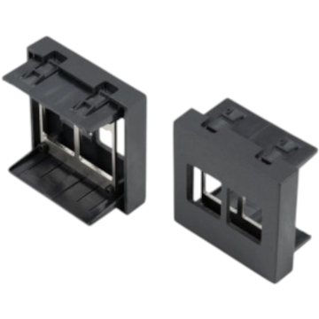 45x45 mm Clip-module tbv 2x Keystone, Antraciet