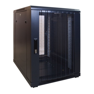 BasicLine, Mini Patchkast 15HE, 19inch, B600xD800xH860mm, Geperf. voor-achterdeur, RAL9005