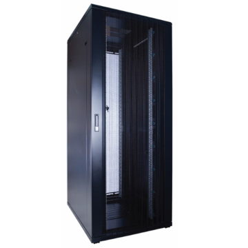 BasicLine, Patchkast 18HE, 19inch, B600xD1000xH1000mm, Geperf. voor-achterdeur, RAL9005