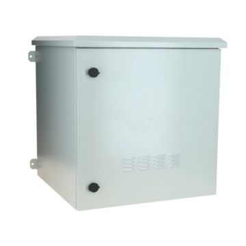 BasicLine, Wandkast 12HE, 19inch, OUTDOOR IP55, B600xD600xH635mm, staal, incl.fan-unit, WIT