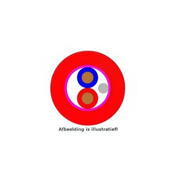 Brandmeldkabel J-H(St)H 1x2x1mm2, rood (afsch.), PH90/E30, OD 6.2mm