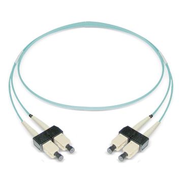 Glasvezel Patchkabel, OM3, DX, SC/pc-SC/pc, LSZH, Turkoois, 7m, Oval
