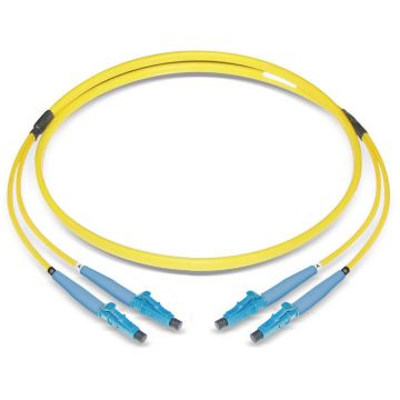 Glasvezel Patchkabel, OS2, DX, LC/pc-LC/pc, LSZH, Geel, 5m, Oval, G657A