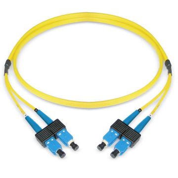 Glasvezel Patchkabel, OS2, DX, SC/pc-SC/pc, LSZH, Geel, 3m, Oval, G657A