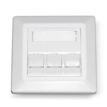 Outlet 3v UP-K, 35 haaks leeg, Incl. afdekraam, RAL9010