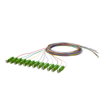 Pigtail OS2, R&M E2000/APC8, 0.1 dB, 2m, set van 12 kleuren