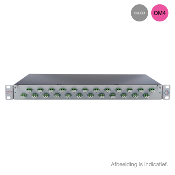 Prefab Lade, OV-S, 6xLCD, 12 Pigtails OM4, RAL7035, Front offset horiz., Incl.ANT