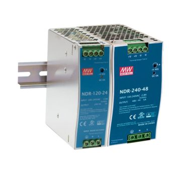 DIN-rail Netvoeding, 48V, 1.6A, 75W, NDR-75-48, behuizing metaal