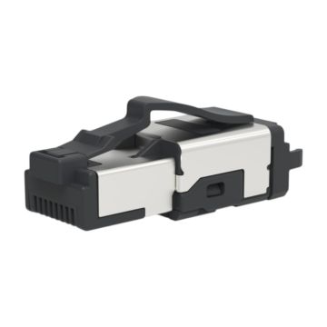 Field Plug, RJ45, Cat6a/klasse Ea, korte versie ultra, 180 graden, zwart, NIEUW