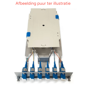 FO slide-in module 7HP 3U, 12x LCD Blauw, OS2, incl. pigtails