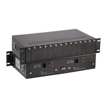 Frame 19inch, 2HE tbv max 14 converters, redundant voeding.