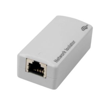 Galvanische Isolator Medisch, RJ45 box 2x Female, EN60601-1 compliant, Wit