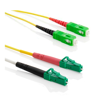 Glasvezel Patchkabel, OS2, DX, LC/apc8-SC/apc8, LSZH, Geel, 3m, Fig8, G657A