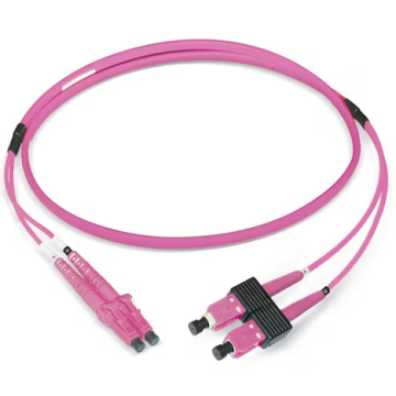 Glasvezel Patchkabel, OM4, DX, SC/pc-LC/pc, LSZH, Lila, 20m, Oval