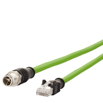 Adapterkabel, M12 Male recht - RJ45, 8-polig, Cat6A, X-coded, PUR, 1m