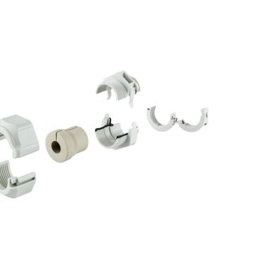 Deelbare Kabelwartel M25, klembereik 9 tot 11mm, grijs