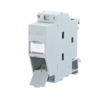 DIN Rail adapter IP20, leeg, excl. RJ45, Ral7035