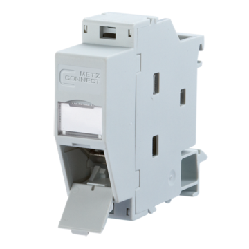 DIN Rail REGplus IP20 adapter incl. E-DAT RJ45 koppel module, 180°