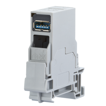 E-DAT Industriele DIN Rail adapter, TS35 incl. USB A 3.0, RAL7035