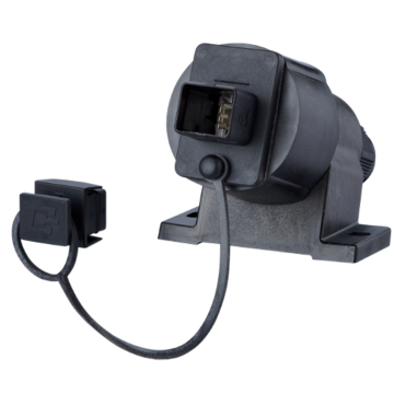 E-DAT Industriele IP67 V4 AP, inbouwflens incl RJ45 Field Jack insert Cat6 class EA, T568A