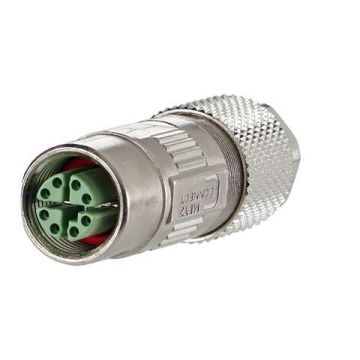 Field Jack, Female recht, M12, X-coded IP67, 8-polig, Cat6A