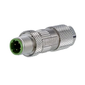 Field Plug, Male recht, M12, D-coded IP67, 4-polig, AWG22, Cat5e