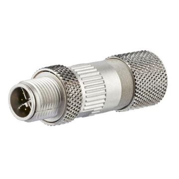 Field Plug, Male recht, M12, X-coded IP67, 8-polig, AWG22, Cat6A