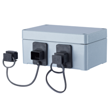 Industriele IP67 V4, opbouwbox 2 poort metaal, grijs, leeg