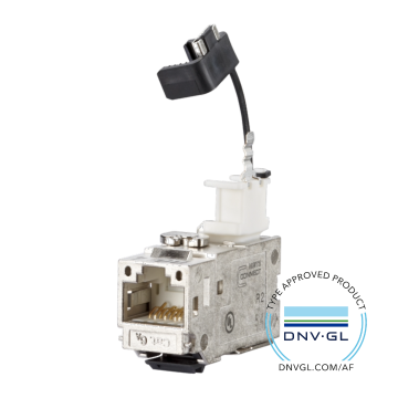 Keystone, Cat6A, 90 graden, Shielded RJ45, metaal, DNV maritiem