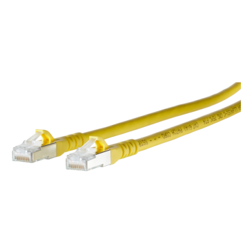 Patchkabel, S/FTP Cat6A, flex, LSOH, geel, 0.2m