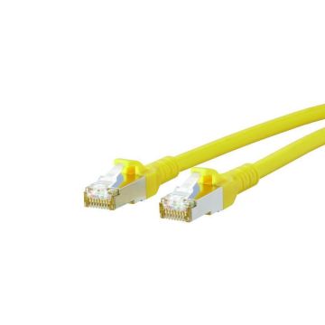 Patchkabel, S/FTP Cat6A, flex, LSOH, geel, 15m