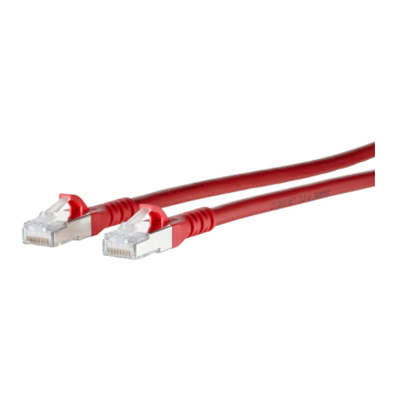 Patchkabel, S/FTP Cat6A, flex, LSOH, rood, 0.2m