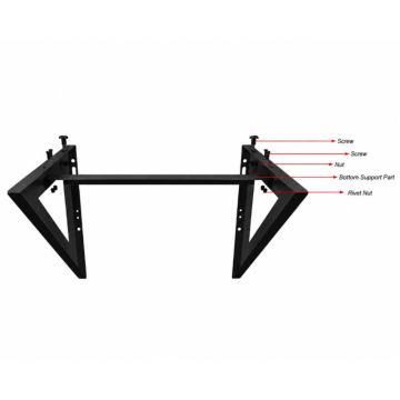 Ondersteuningsbeugel tbv 800 diepe wandkasten, verhoogd draaggewicht tot max 120KG, RAL9005