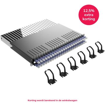 PATCHBOX 365 Frame, incl. 24 cassettes, Cat6a/Ea, UTP Violet, 0.8m, 8HE bereik, EOL