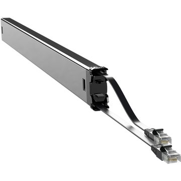 PATCHBOX Plus+ cassette, Cat6a/Ea, UTP Zwart, 1.8m+0.7m, LR, 46HE bereik, EOL