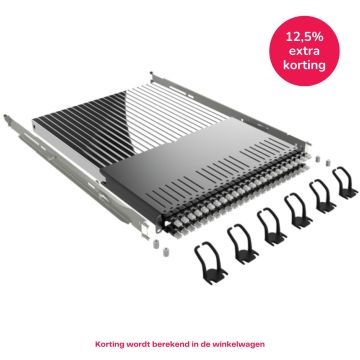 PATCHBOX Plus+ Frame, incl. 24 cassettes, Cat6a/Ea, UTP Zwart, 1.8m, 30HE bereik, EOL
