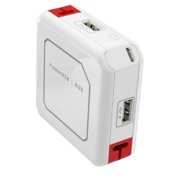 PowerUSB HUB EU, 250v, Outlets 4x USB en 1x Micro USB, WIT