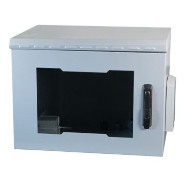 ProLine, IP55 Wandkast 7HE, B600xD450xH410, Glasdeur, RAL7035