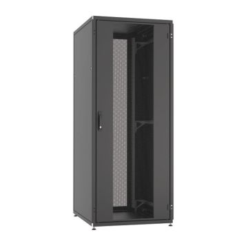 ProLine, Patchkast 42HE, B600xD1200xH1963, voor en achterdeur enkel, geperforeerd, RAL9005
